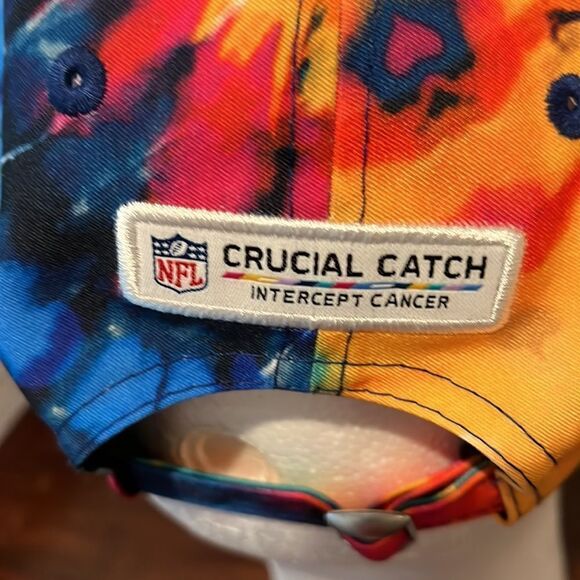 Seattle Seahawks New Era Tie Dye Crucial Catch Cancer baseball hat cap-October - Picture 4 of 6